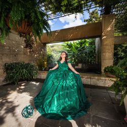 Green Quienceañera Dress