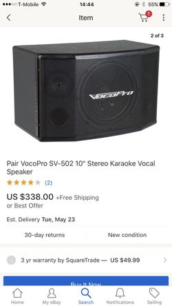 Pair Vocal-Pro SV-502 10 inches