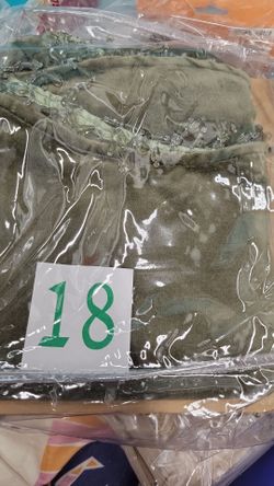 Curtains 2 Valances olive green with beads Beautiful