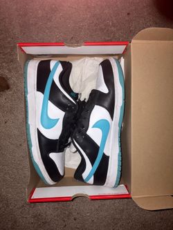 Nike Dunk Low Black and Teal Size 11 in half