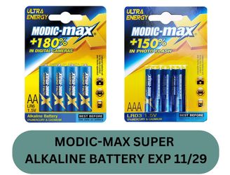 Modic Max AA And AAA Alkaline Batteries