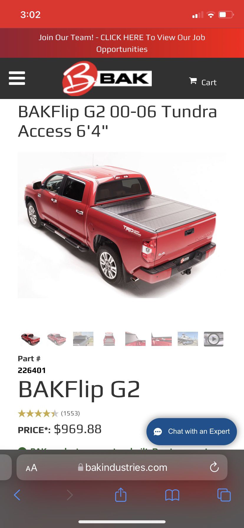 Bakflip Bed Cover For 04-06 Tundra Extended Cab