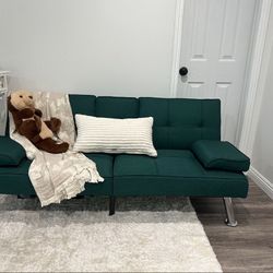 Forest green futon