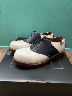 Two-toned Oxford shoes (spectator shoes)—White and Navy Blue