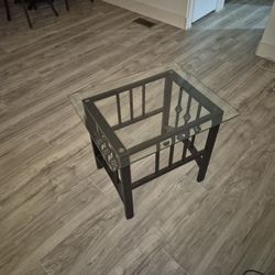 Glass Side Tables With Metal Frame 
