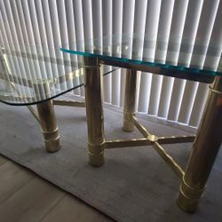 Coffee Table 2 End Table Glass And Brass Color