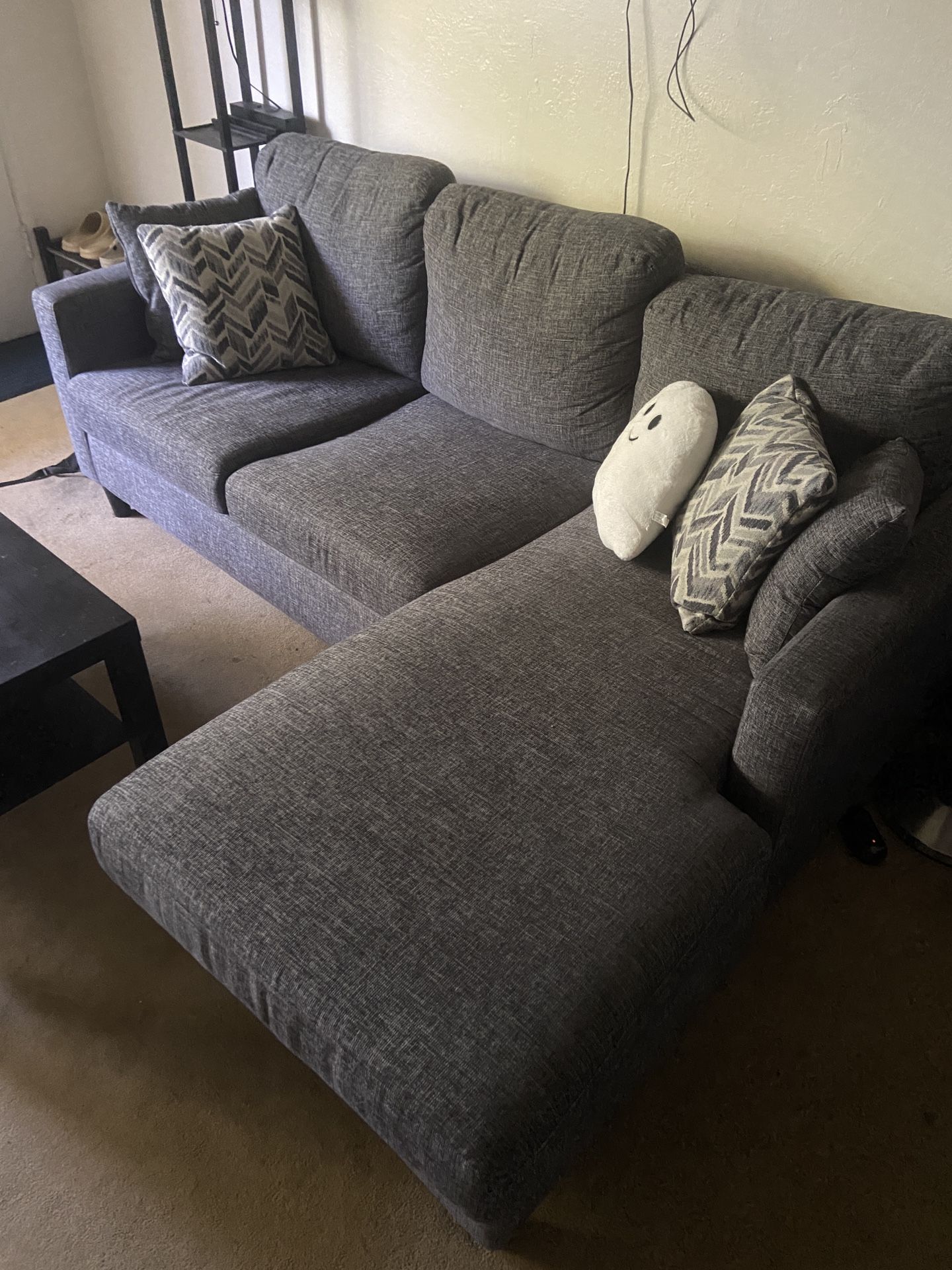 Stark Dark Grey Sofa W/ Reversible Chaise