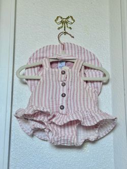Baby Girl’s Sunsuit with Hat Set