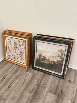 Premium 26×26 Luxury Framed Wall Art - Modern Wood & Black Frame Collection $45 each