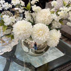 Vase With Off white Flowers 