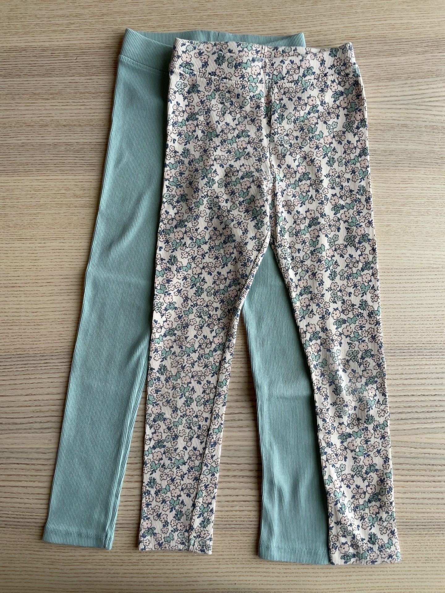 Lot Of Two Zara Kids Toddlers Girls Ribbed CottonLeggings Size 6 Cotton