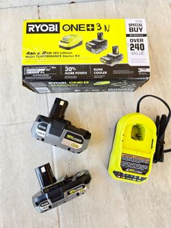 RYOBI 18V HP High Preformance Battery KIT 4.0 & 2.0 with Charger