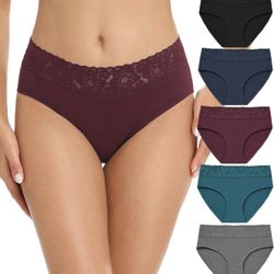 Women’s Underwear Bikini Panties Soft Hipster Stretch Full Briefs 5 Pack - NWT