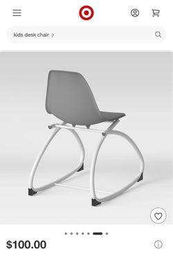 Kids Desk Chair Gray with White Frame