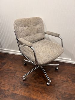MCM Tweed & Chrome Desk Chair