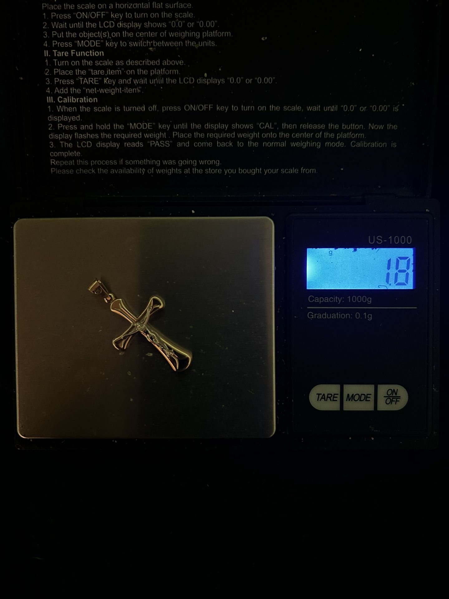 Real 14k Gold Cross Pendant