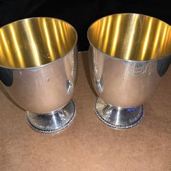 Jezler German Vintage 800 Silver Cup Set Made For “Eberhard And Helga”