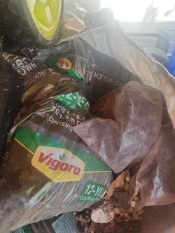Got about 8 bags  of gravel and decorative stone. And 8 bags of brown rubber mulch