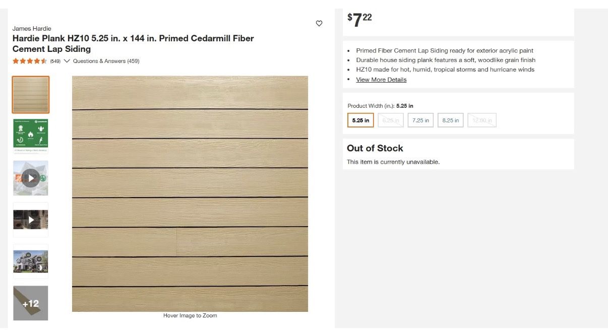 Hardie Plank 5.25 (smooth Or Rustic) 