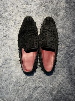 Men’s Size 12 Black Spiked Slip-On Loafers – Clean
