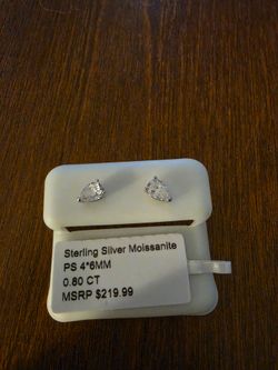 Sterling sliver with Moissanite earrings