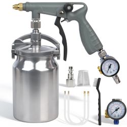 New-Undercoating Spray Gun with Suction Feed Cup, 360° Flexible Wand & Filter Screen Cover & Air Pressure Regulator – Rubberized Coating Sprayer for T