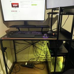 Full Gaming PC setup. GTX 4070 PC. Mouse and Keyboard. Headset. Two monitors.