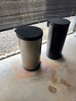 Two trash cans