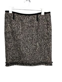 Talbots Petites Tweed Straight Skirt Black & White Women's 14 Petite