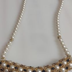 Glass Pearl Braided Beaded Necklace