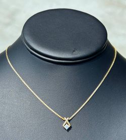 Jewelry 18k solid Yellow Gold wave link 17.00” 0.17CTW diamond Chain necklace 5.10 grams 1.30mm
