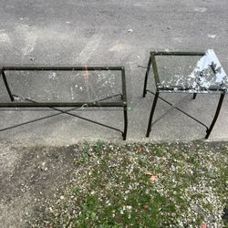 Glass Top Coffee Table And Corner Table 