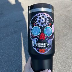 40oz skull tumbler