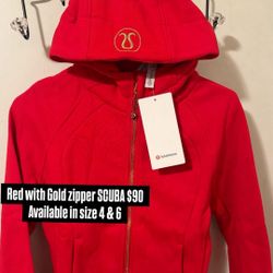 Red With Gold Zipper Scuba 