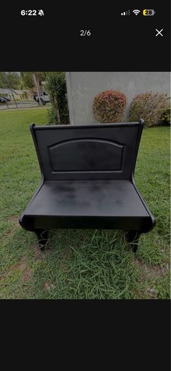 Vintage all wood patio bench with storage freshly painted or make it your own