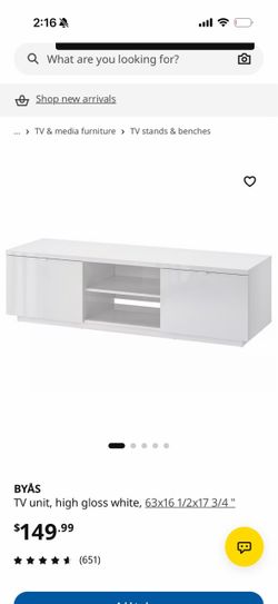 IKEA TV unit, high gloss white