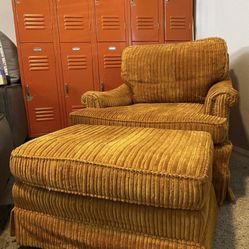 Vintage 1975 Chair And Ottoman