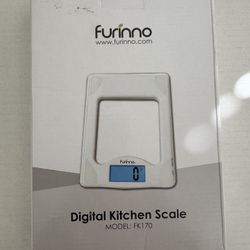 Furrino  11 LB Glass Digital Kitchen Scale  Blue LED  FK170  Batteries Included CR2032
