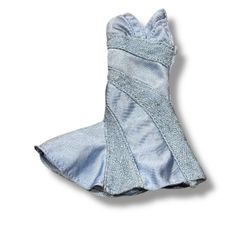 vintage 90’s doll clothing Barbie clone blue strapless cocktail party dress