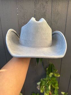 🩵 Light Blue Suede-Style Cowgirl Hat 🤠✨