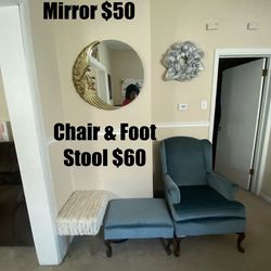 Chair, Foot Stool And Mirror 