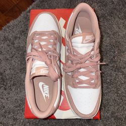 Nike Dunk  Low -Color White | Particle Pink | Sail| Metallic Silver- Size W 10.5/ Men 9