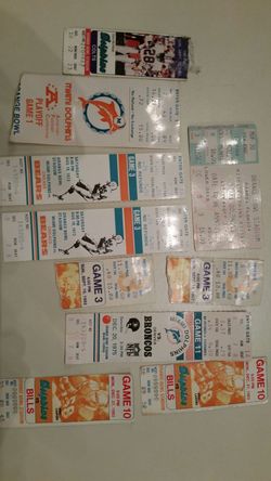 Miami Dolphin ticket stubs