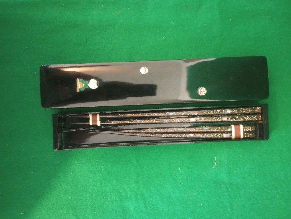 Vintage Chop Sticks Set With Case