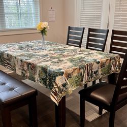 6pc RC Willey Dining Set - Table, 4 Chairs & Bench