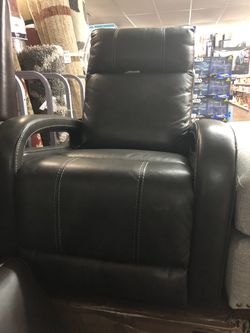Leather power recliner