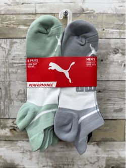 Puma Men’s Socks 6 Pack Low Cut Performance Sports Size 8-12 $7.99