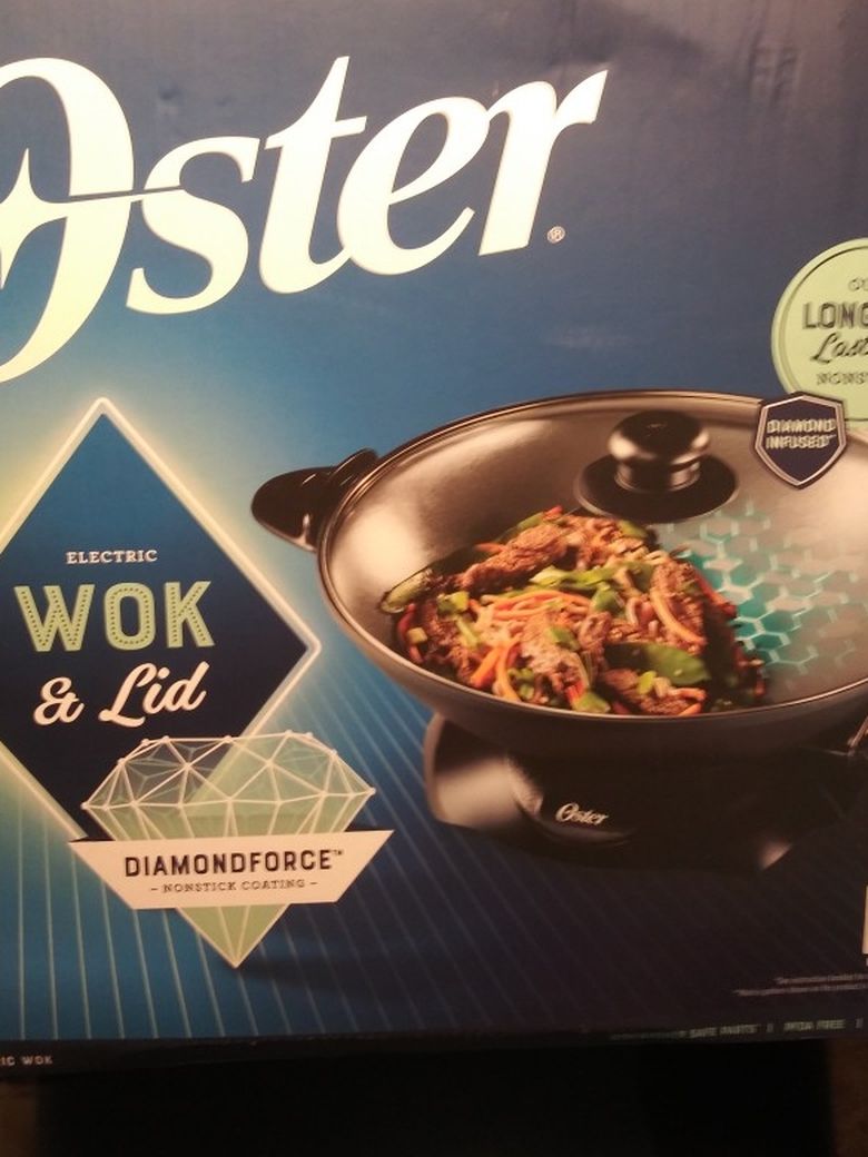 Oster DiamondForce 4.7 Quart Nonstick Electric Wok with Lid