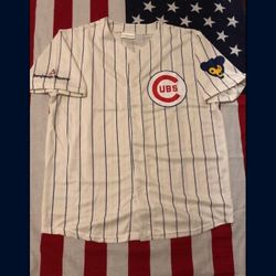 CHICAGO CUBS RETRO THROWBACK JERSEY BENJAMIN MOORE PROMO MLB BUTTON UP XL
