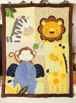 INFANT/TODDLER SAFARI FRIENDS QUILTED BABY BLANKET